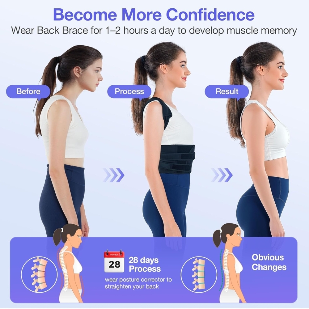 Black Posture Corrector Brace - image 4